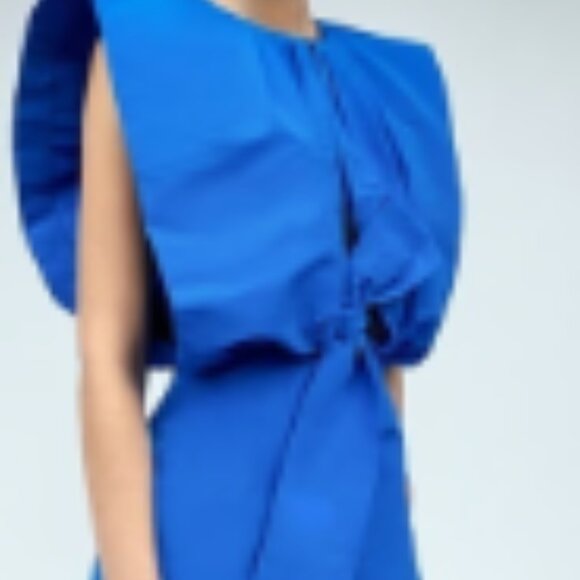 Zara Limited Edition Bluish Voluminous Top Sleeveless Mini Dress - Picture 3 of 4